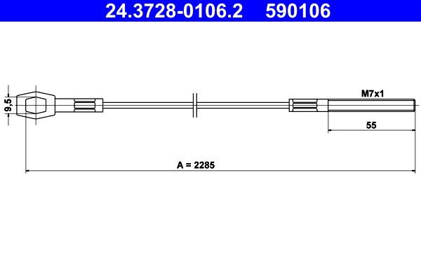 ATE 24.3728-0106.2 Cable Pull, clutch control