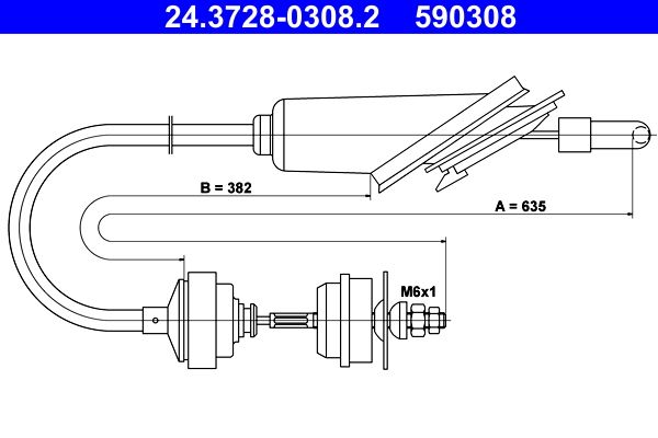 ATE 24.3728-0308.2 Cable Pull, clutch control