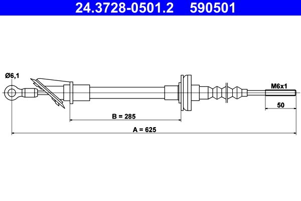 ATE 24.3728-0501.2 Cable Pull, clutch control