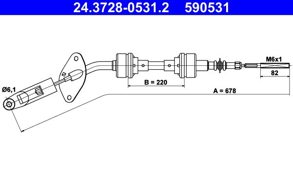 ATE 24.3728-0531.2 Cable Pull, clutch control