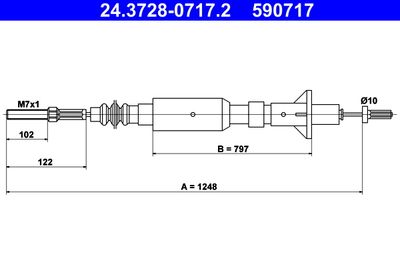 Cable Pull, clutch control ATE 24.3728-0717.2