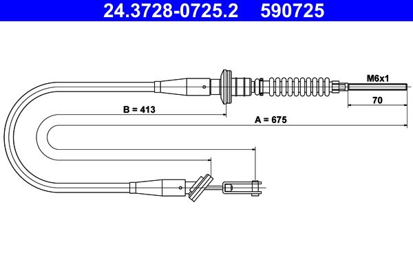 ATE 24.3728-0725.2 Cable Pull, clutch control