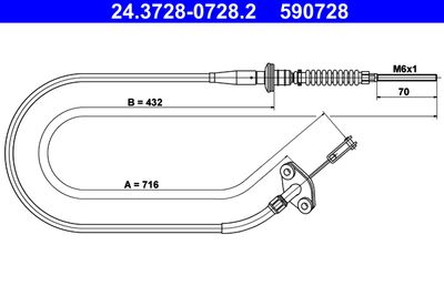 Cable Pull, clutch control ATE 24.3728-0728.2