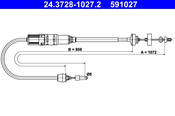 ATE 24.3728-1027.2 Cable Pull, clutch control