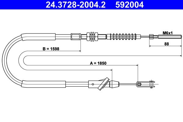 ATE 24.3728-2004.2 Cable Pull, clutch control