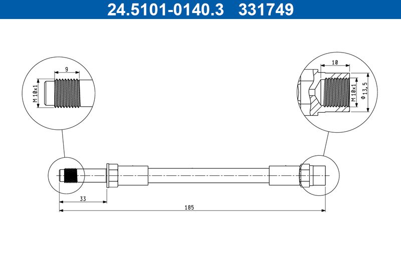ATE 24.5101-0140.3 Brake Hose