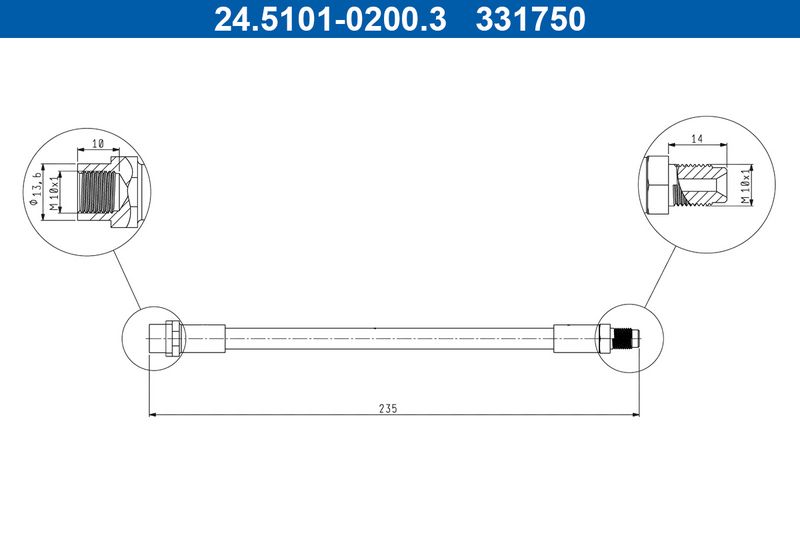 ATE 24.5101-0200.3 Brake Hose