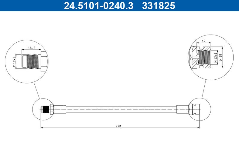 ATE 24.5101-0240.3 Brake Hose