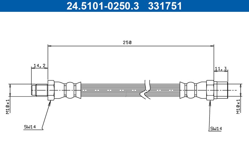 ATE 24.5101-0250.3 Brake Hose