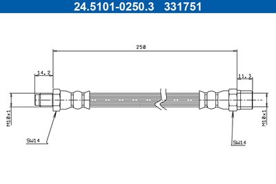 Brake Hose ATE 24.5101-0250.3