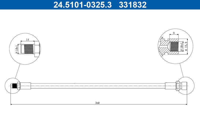 ATE 24.5101-0325.3 Brake Hose