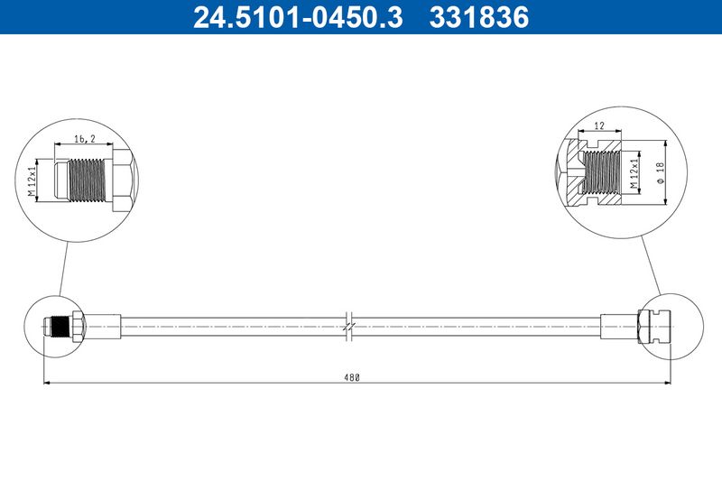 ATE 24.5101-0450.3 Brake Hose