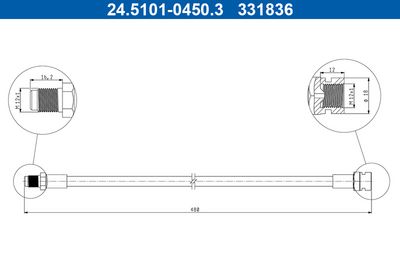 Brake Hose ATE 24.5101-0450.3