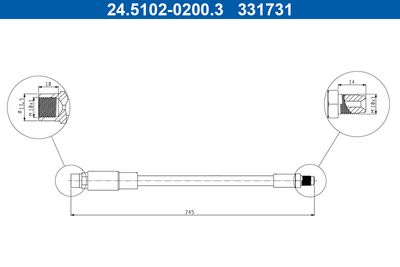 Brake Hose ATE 24.5102-0200.3