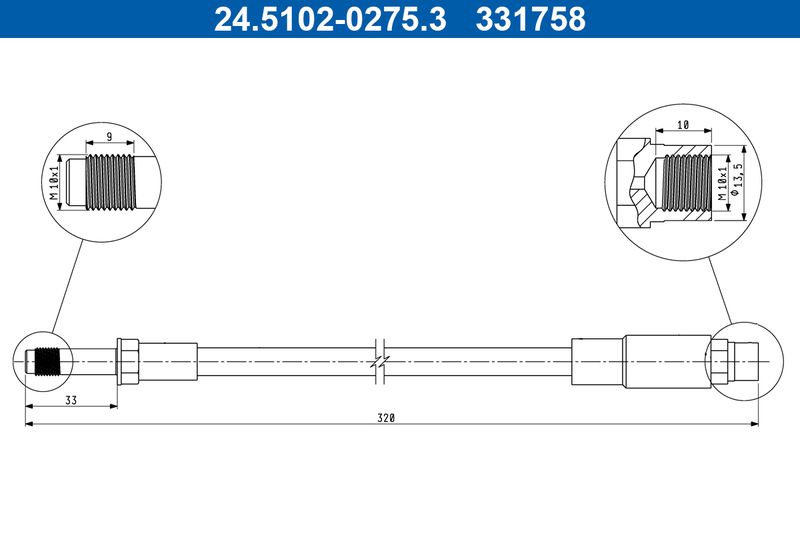 ATE 24.5102-0275.3 Brake Hose