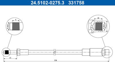 Brake Hose ATE 24.5102-0275.3