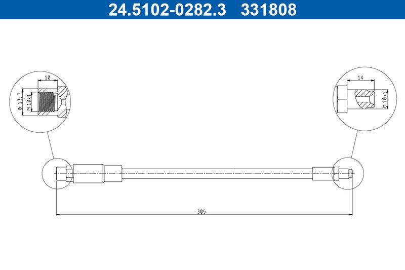 ATE 24.5102-0282.3 Brake Hose