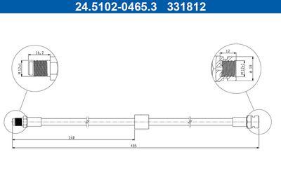 Brake Hose ATE 24.5102-0465.3