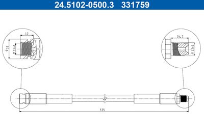 Brake Hose ATE 24.5102-0500.3