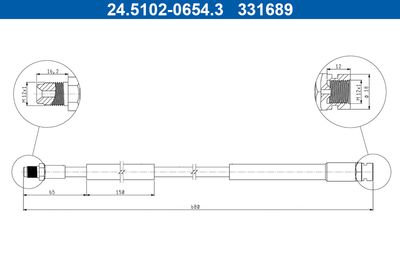 Brake Hose ATE 24.5102-0654.3