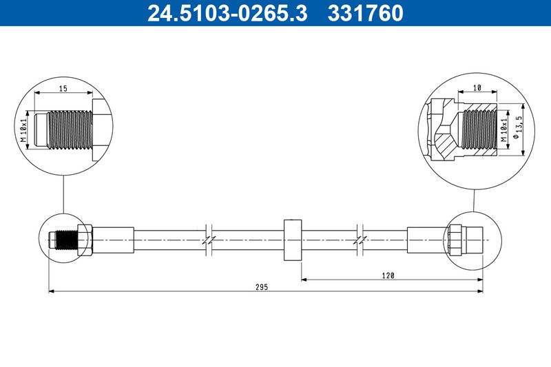 ATE 24.5103-0265.3 Brake Hose