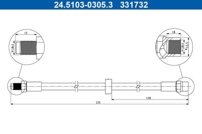 Brake Hose ATE 24.5103-0305.3