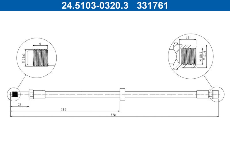 ATE 24.5103-0320.3 Brake Hose
