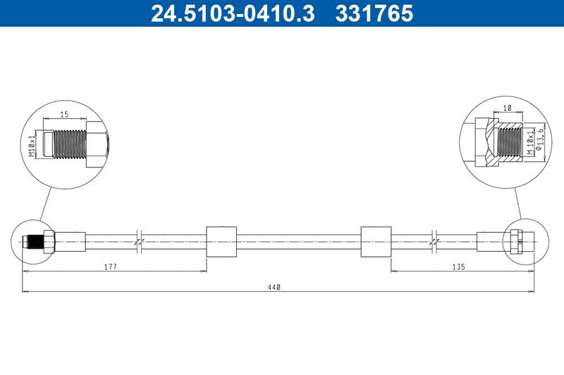 ATE 24.5103-0410.3 Brake Hose