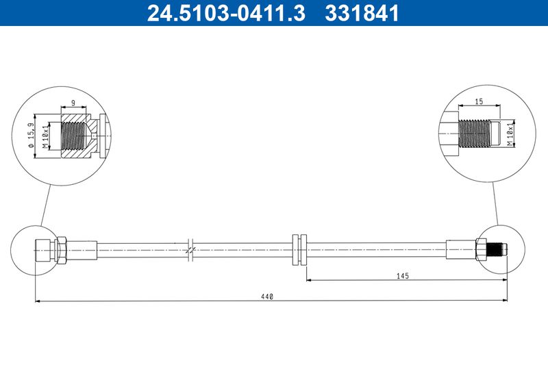 ATE 24.5103-0411.3 Brake Hose