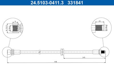 Brake Hose ATE 24.5103-0411.3