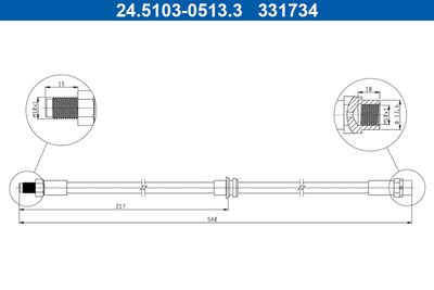 Brake Hose ATE 24.5103-0513.3