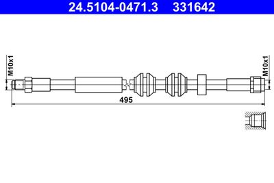 Brake Hose ATE 24.5104-0471.3