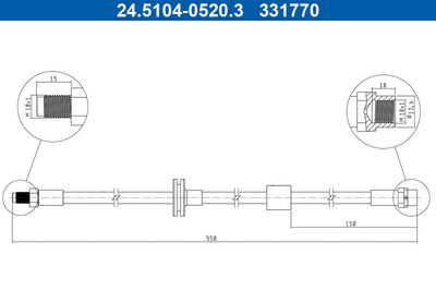 Brake Hose ATE 24.5104-0520.3