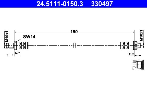 ATE 24.5111-0150.3 Brake Hose