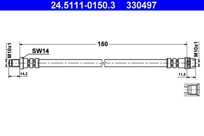 Brake Hose ATE 24.5111-0150.3