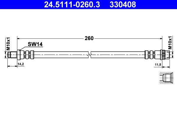 ATE 24.5111-0260.3 Brake Hose