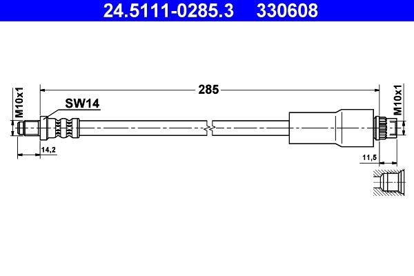ATE 24.5111-0285.3 Brake Hose