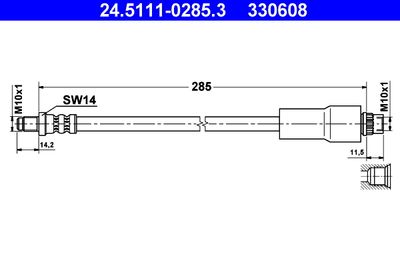 Brake Hose ATE 24.5111-0285.3