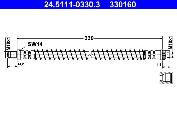ATE 24.5111-0330.3 Brake Hose