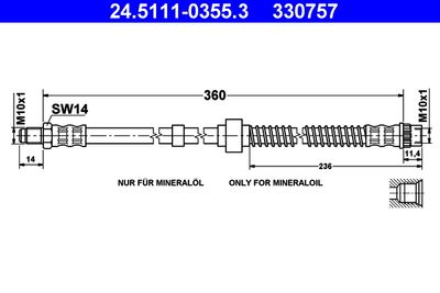 Brake Hose ATE 24.5111-0355.3
