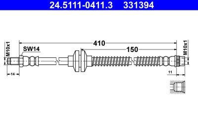 Brake Hose ATE 24.5111-0411.3