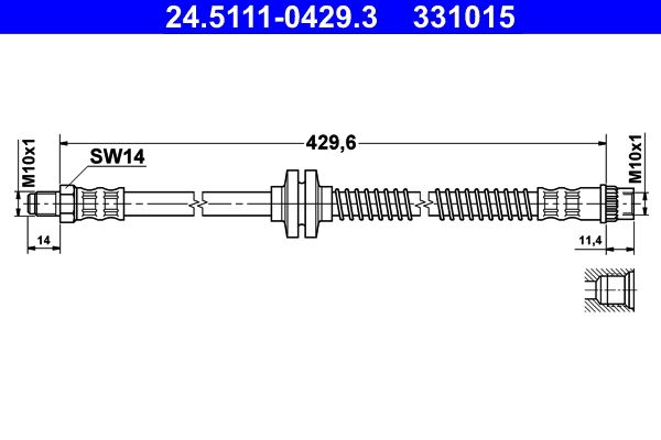 ATE 24.5111-0429.3 Brake Hose