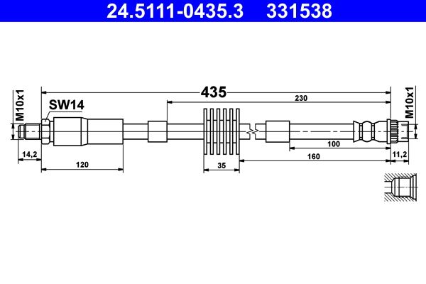 ATE 24.5111-0435.3 Brake Hose