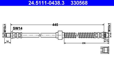 Brake Hose ATE 24.5111-0438.3