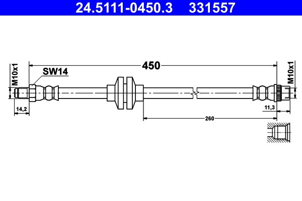 ATE 24.5111-0450.3 Brake Hose