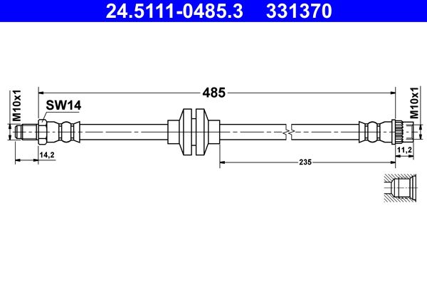 ATE 24.5111-0485.3 Brake Hose