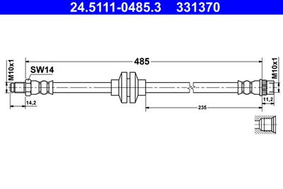 Brake Hose ATE 24.5111-0485.3