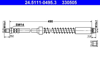 Brake Hose ATE 24.5111-0495.3