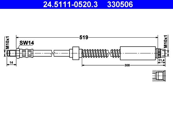 ATE 24.5111-0520.3 Brake Hose