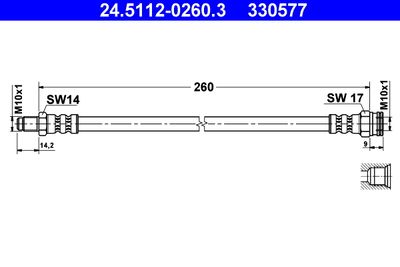 Brake Hose ATE 24.5112-0260.3